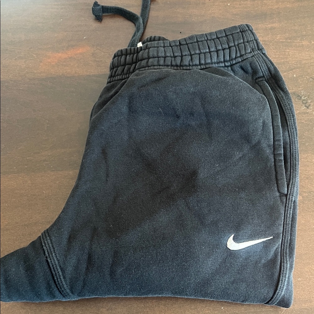 Nike Black Joggers with White Swoosh
